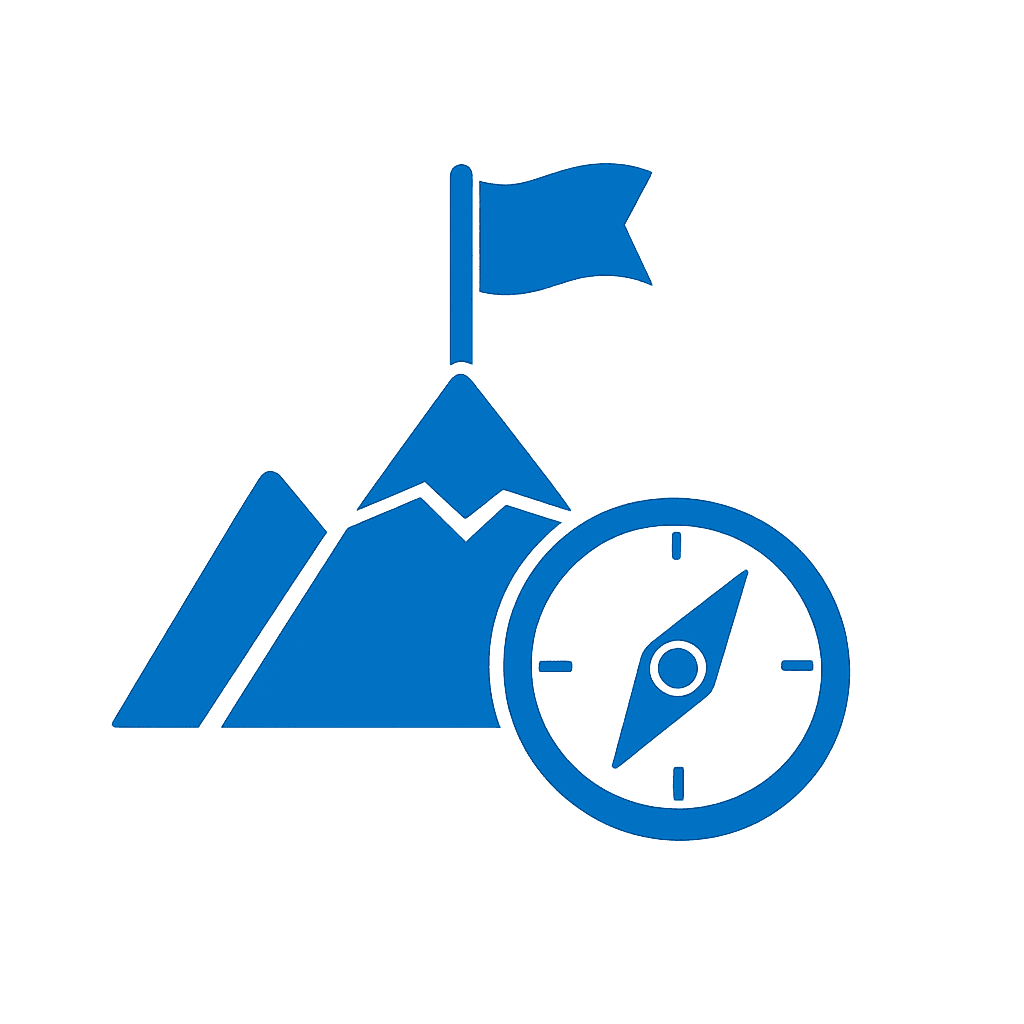 Icon representing a sales objective (direction and destination)