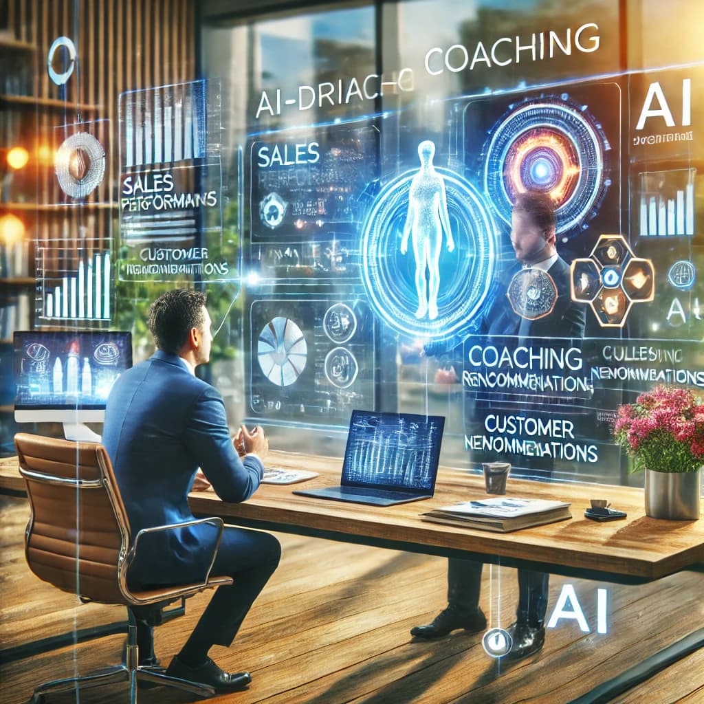 AI-driven sales coaching by a manager to their sales professional.