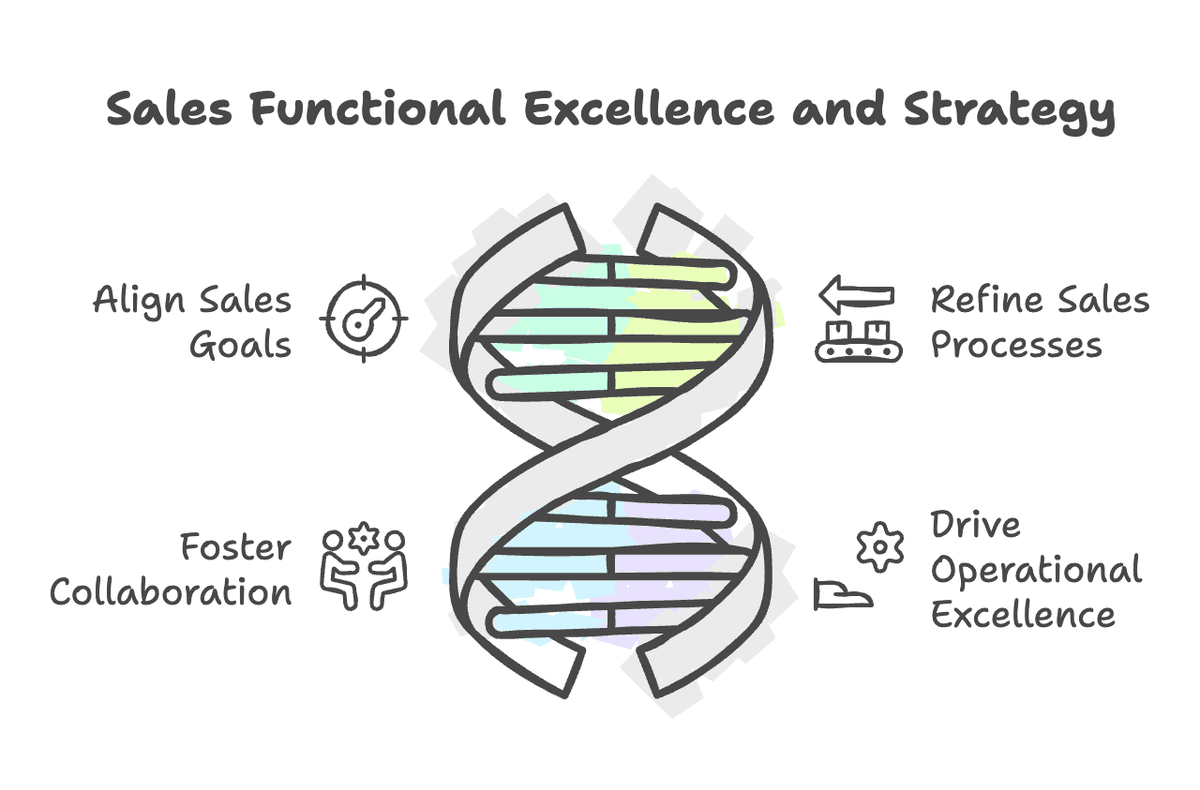 Sales Functional Excellence and Strategy: align goals, refine processes, foster collaboration, drive operational excellence.