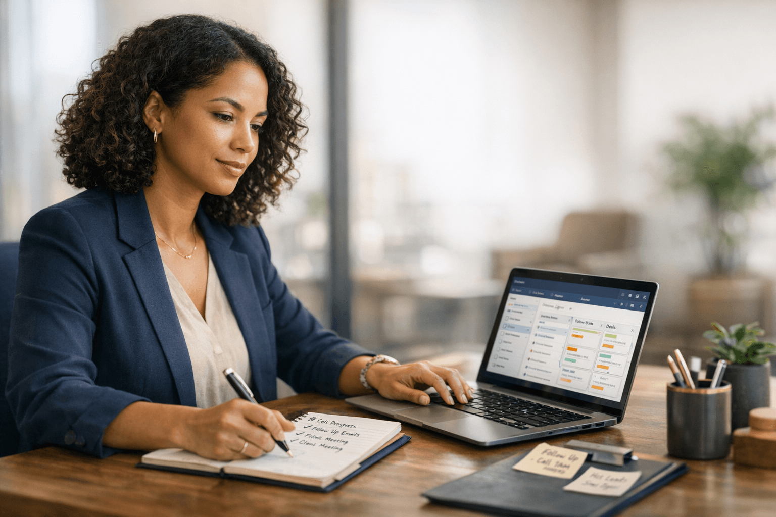 Sales professional building momentum with daily sales habits