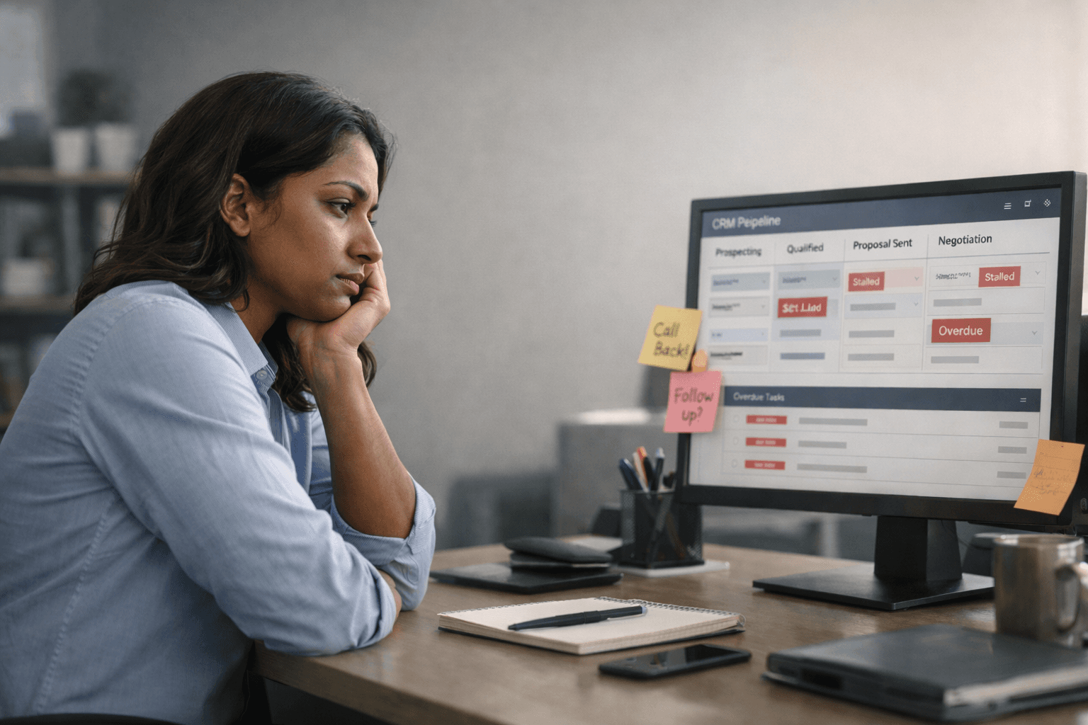 Sales rep facing stalled pipeline due to sporadic sales activity